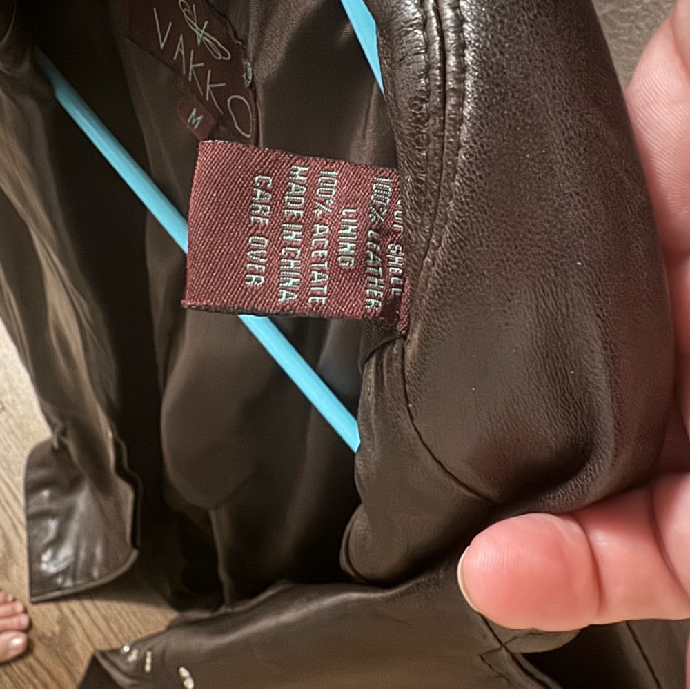 Vakko 100% leather dress coat.